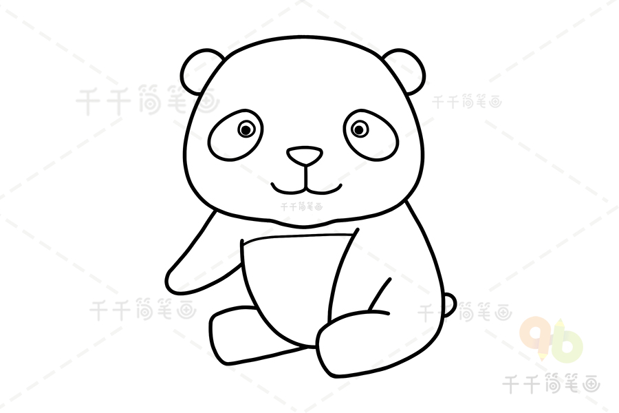 大熊猫简笔画画法步骤