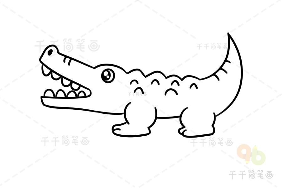 儿童鳄鱼简笔画图片