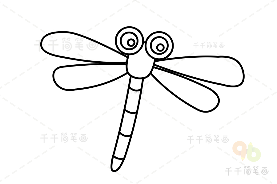 卡通蜻蜓简笔画图片
