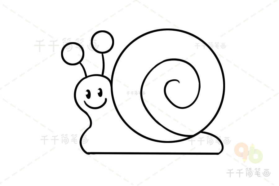 怎么画小蜗牛简笔画图片