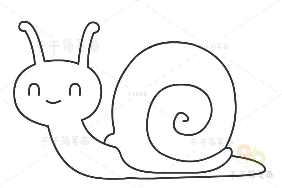 小蜗牛简笔画图片