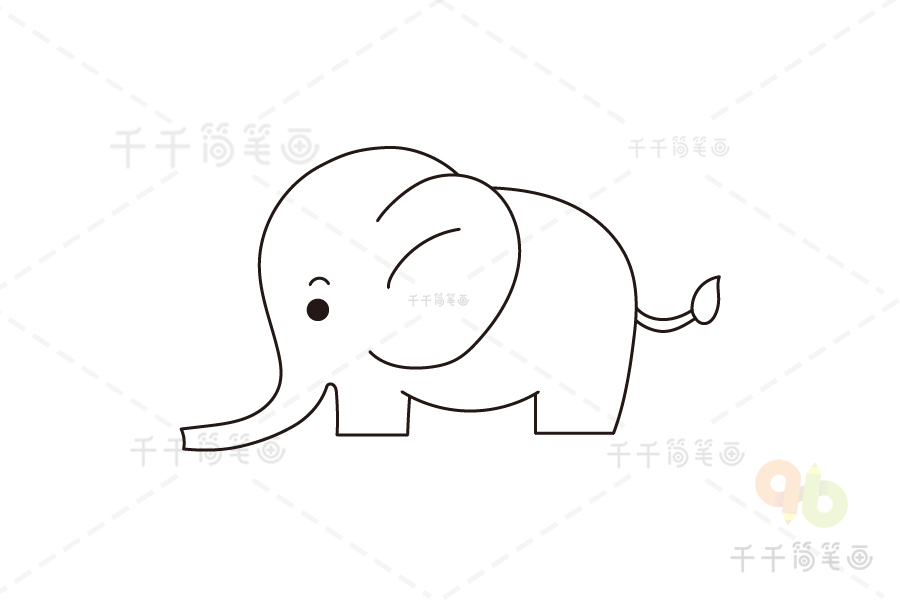 好萌好可爱的大象简笔画