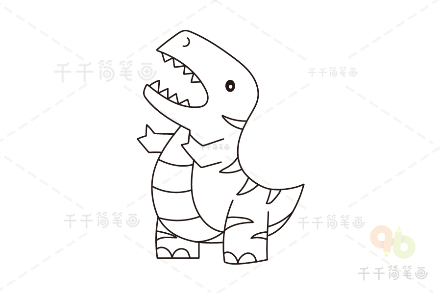 恐龙霸王龙简笔画图片