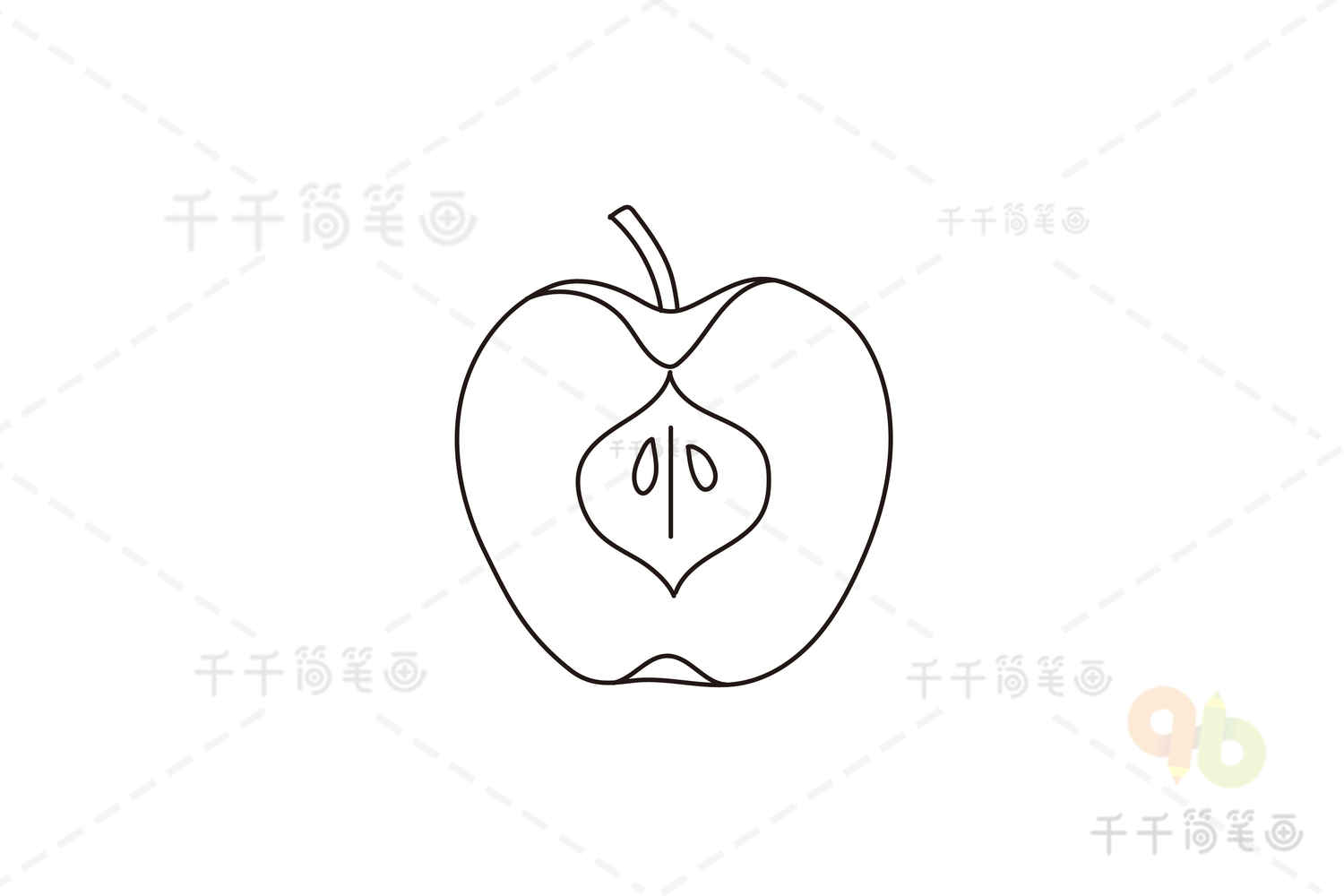 苹果简笔画_水果