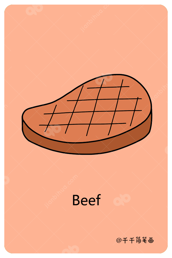 画牛肉的简笔画图片
