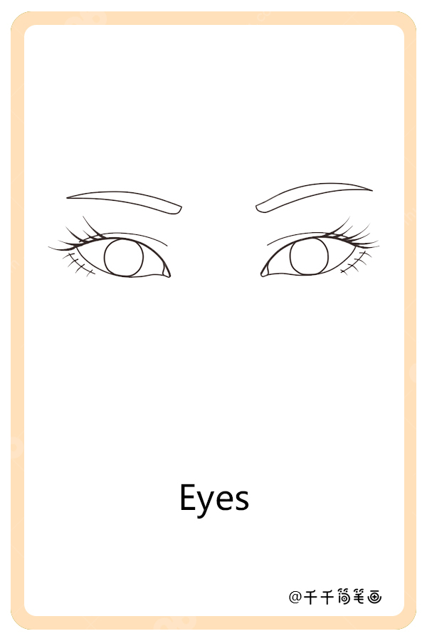 兒童英語詞彙認知 眼睛eyes_寶寶英文認知簡筆畫