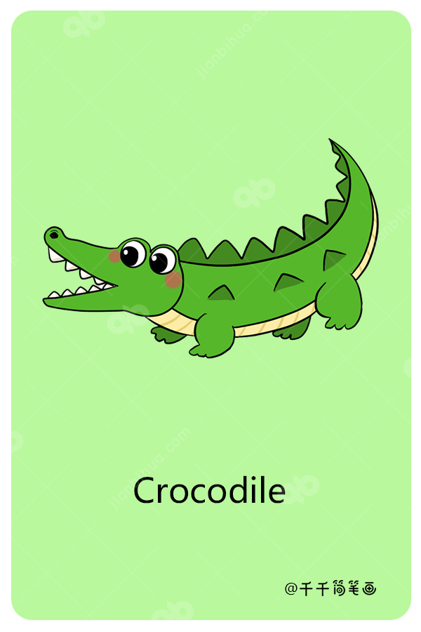 儿童英语词汇认知鳄鱼crocodile