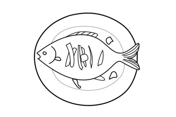 食物鱼简笔画可爱图片