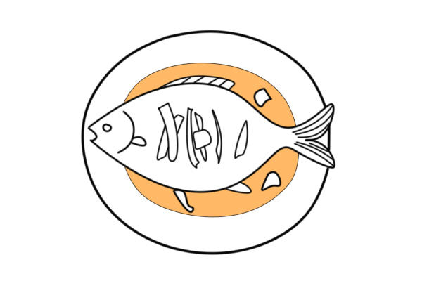 煮熟的鱼怎么画图片