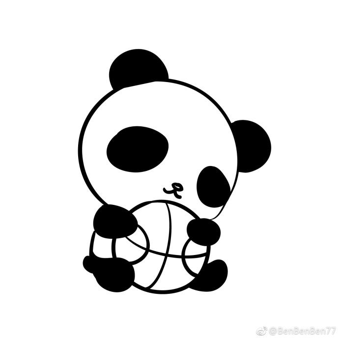 奥运会熊猫简笔画图片