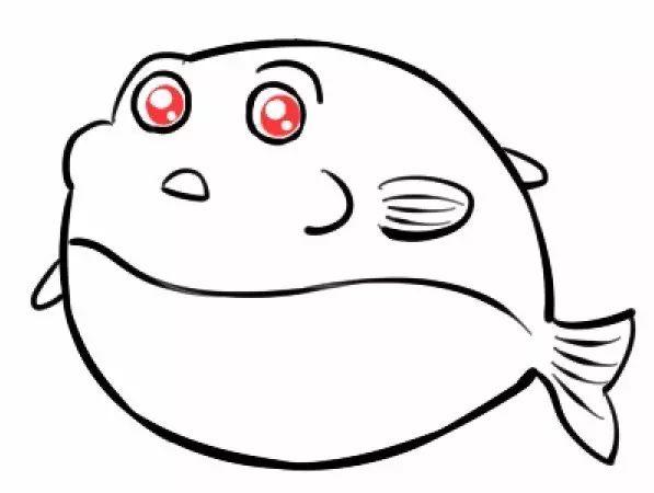 胖胖鱼简笔画图片