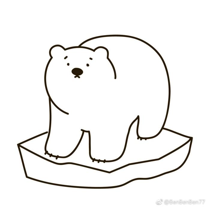 北极熊手抄报简笔画图片
