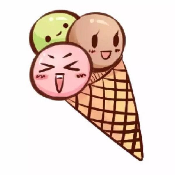 三色冰淇淋蛋卷简笔画