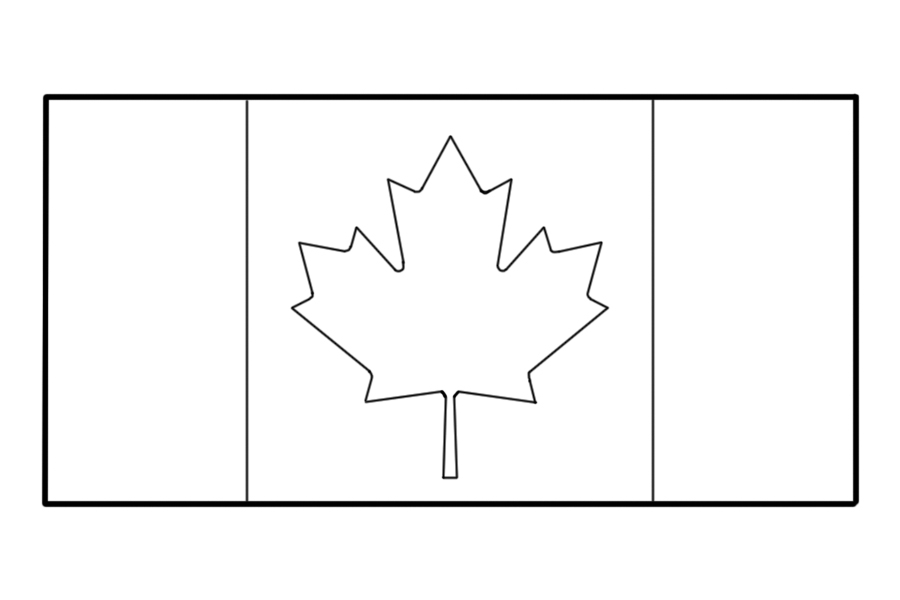 加拿大国旗简笔画步骤图