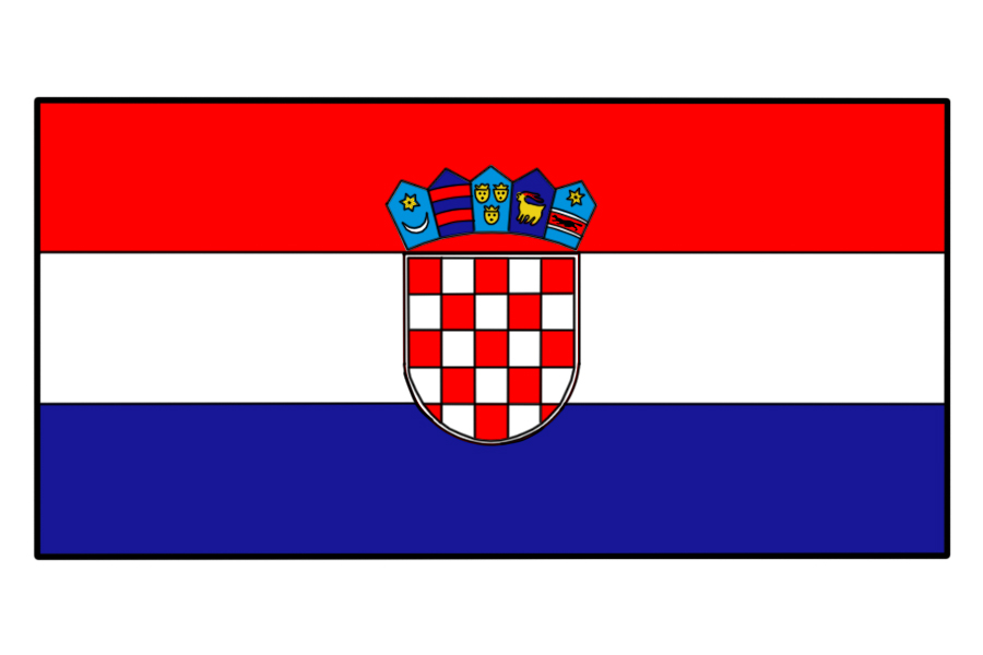 克罗地亚国旗简笔画步骤图