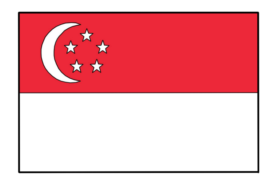 新加坡国旗简笔画步骤图