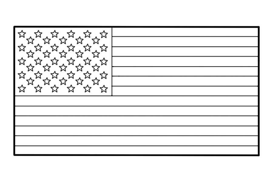 美国国旗简笔画中国图片