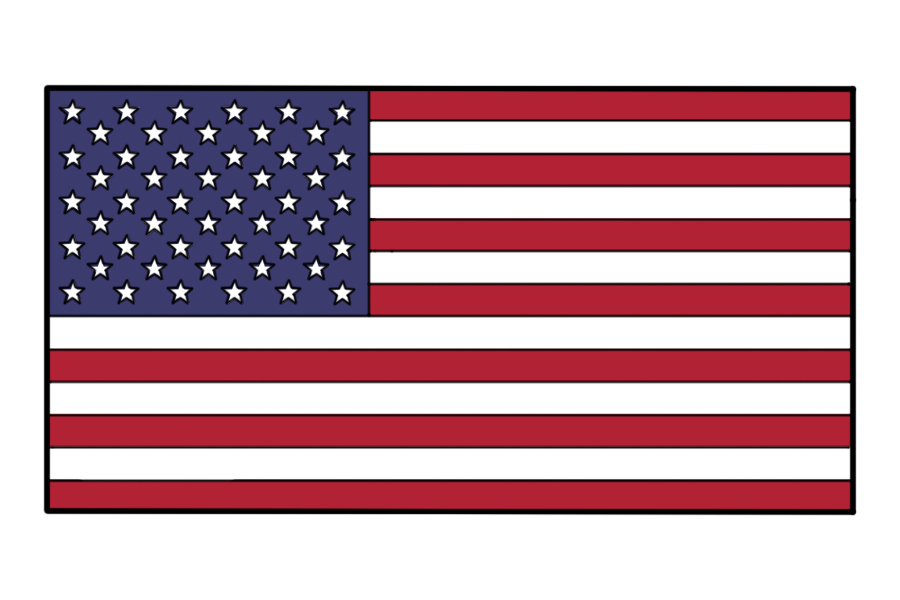 美国国旗简笔画步骤图