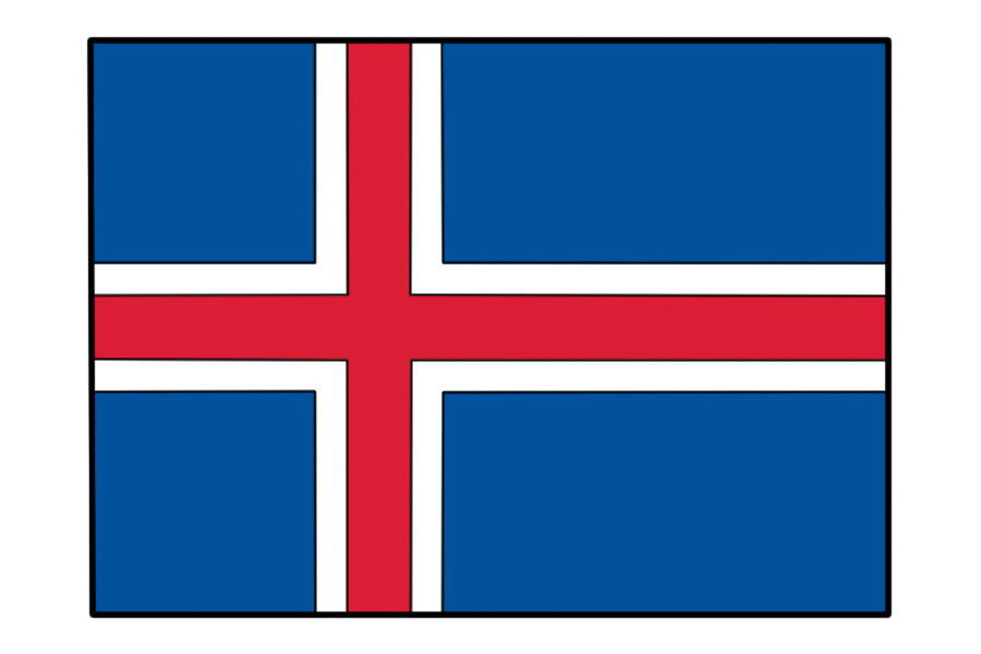 冰岛国旗简笔画