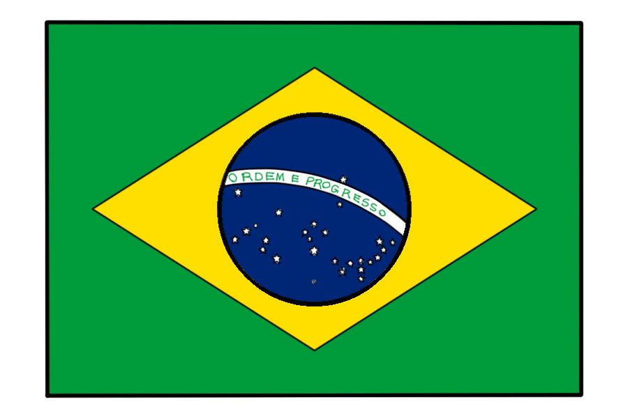 巴西旗简笔画图片
