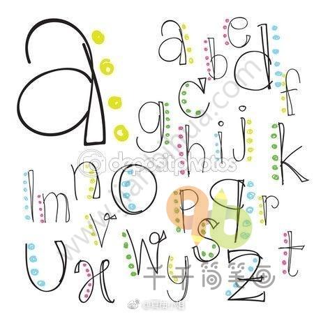 26个英文字母花式设计简笔画