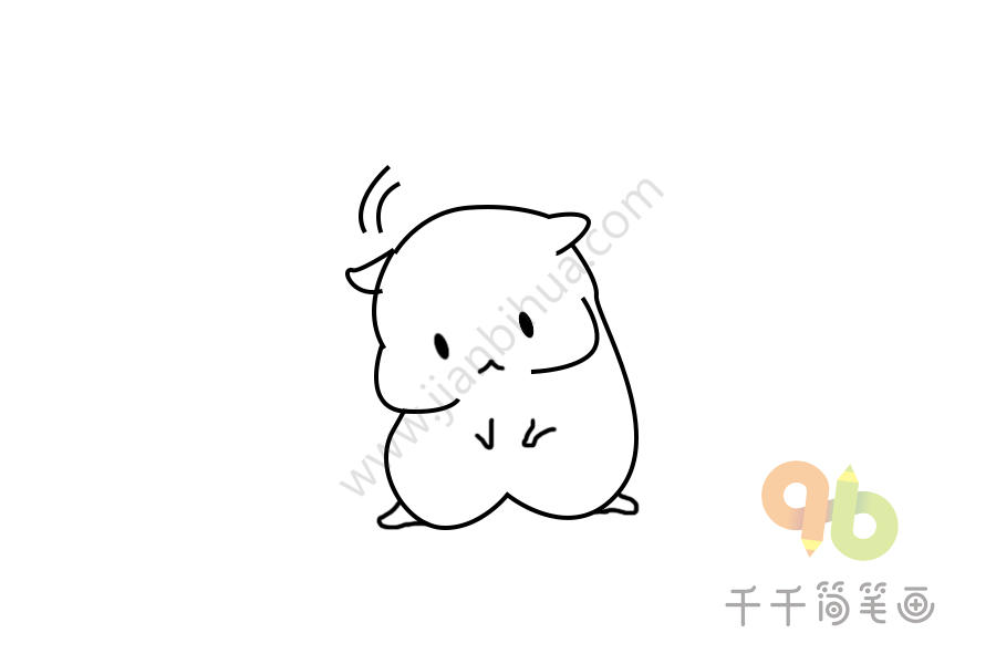 小仓鼠表情-怎么办呢简笔画