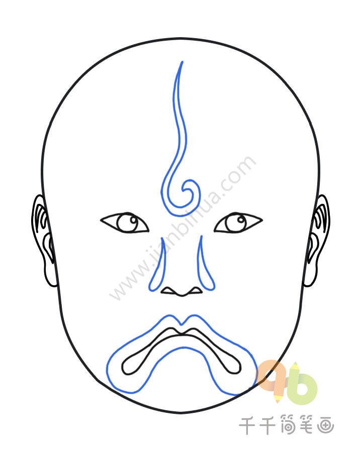 梦觉海脸谱简笔画
