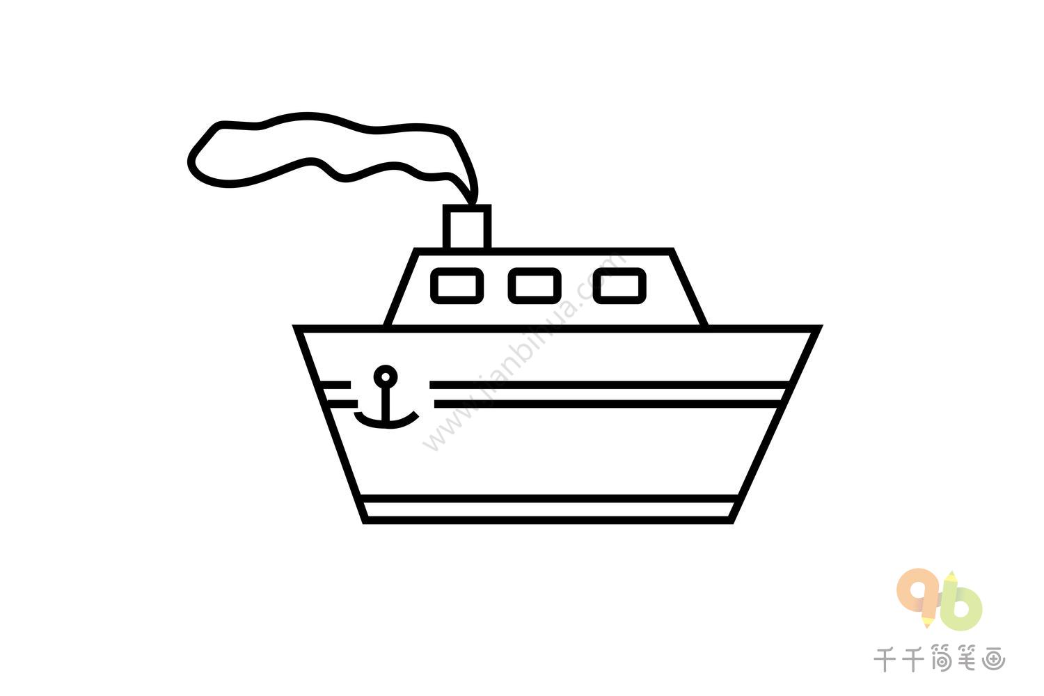 水面上的小船简笔画 水面上的小船的简笔画_简笔画-绘画者图库
