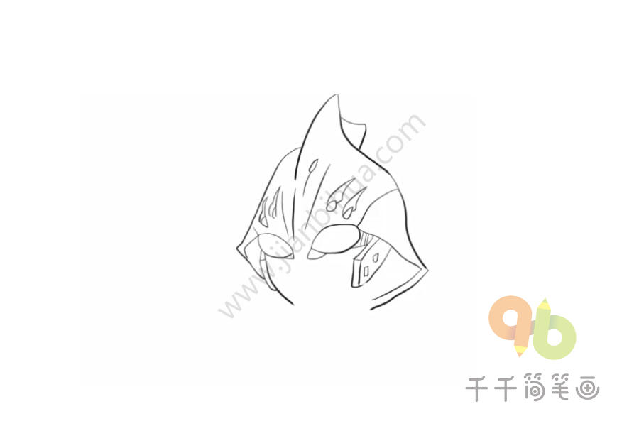 正在吃西瓜的奈克瑟斯奥特曼儿童亲子简笔画