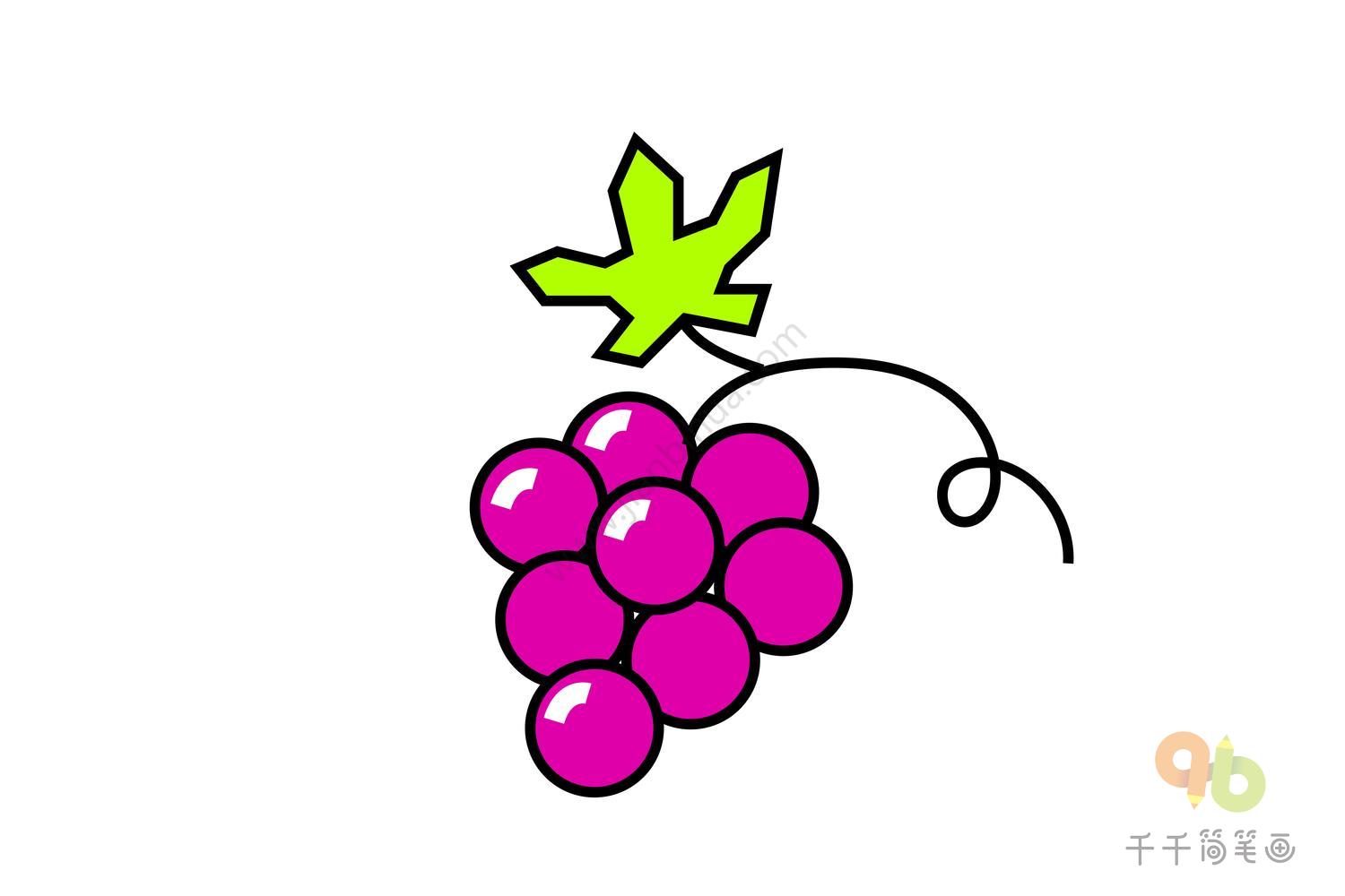 教你画小葡萄的画法图解 可爱简笔画图片💛巧艺网