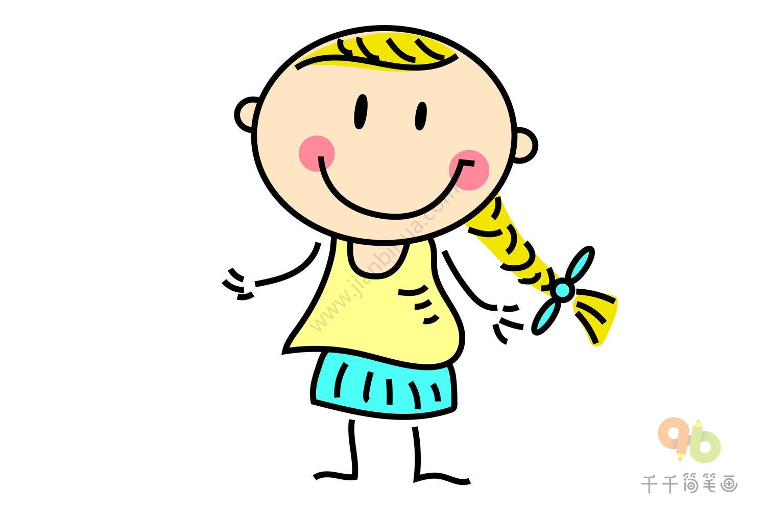 儿童简笔画(⁎⁍̴̀ ⁍̴́⁎)♡人物 - 堆糖，美图壁纸兴趣社区