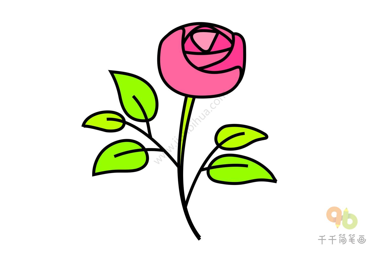 简单玫瑰花简笔画画法图片步骤（食物 简笔画） - 有点网 - 好手艺