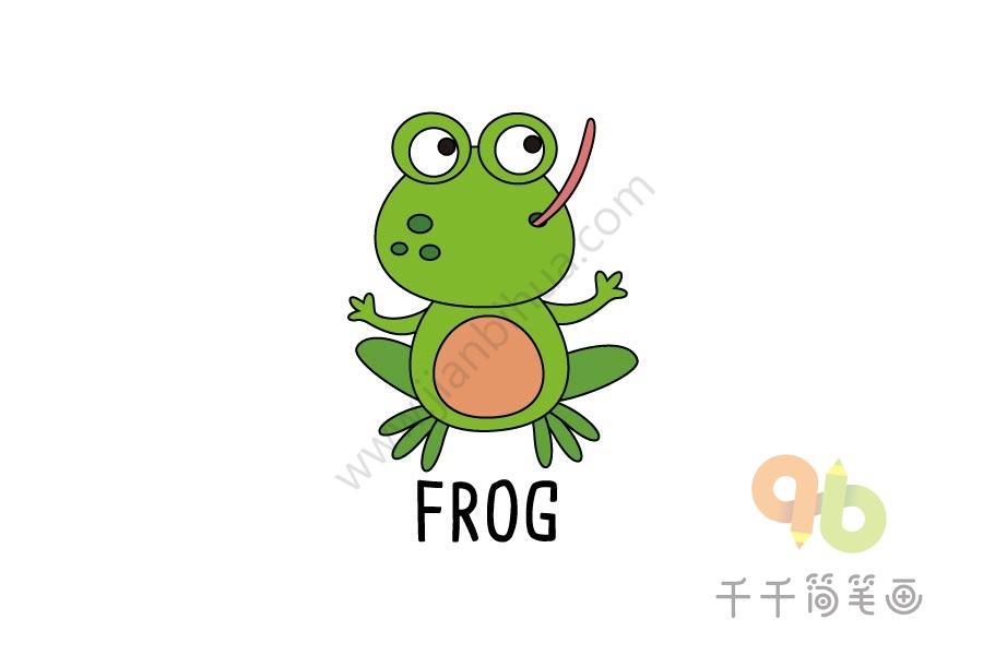 宝宝英文认知 调皮的青蛙简笔画