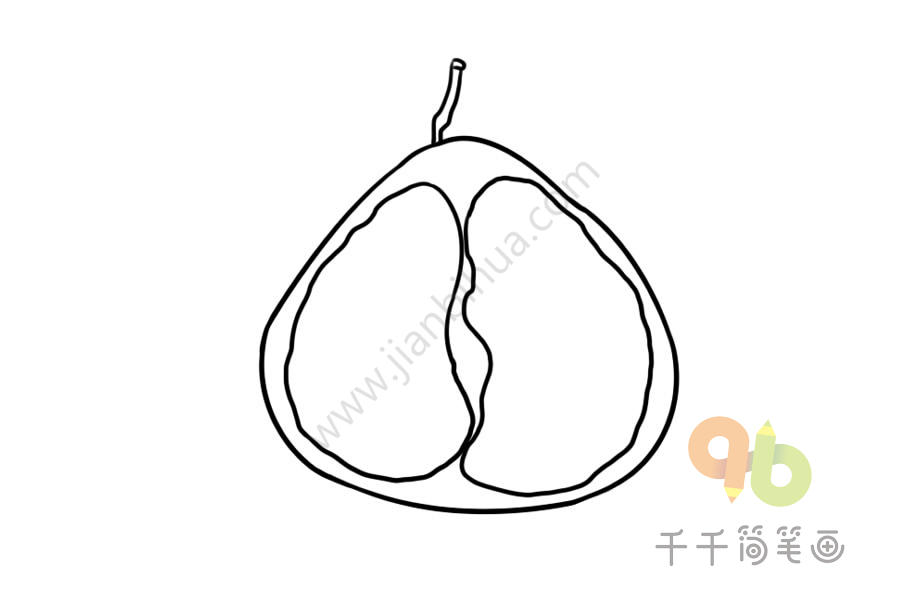好吃的柚子简笔画