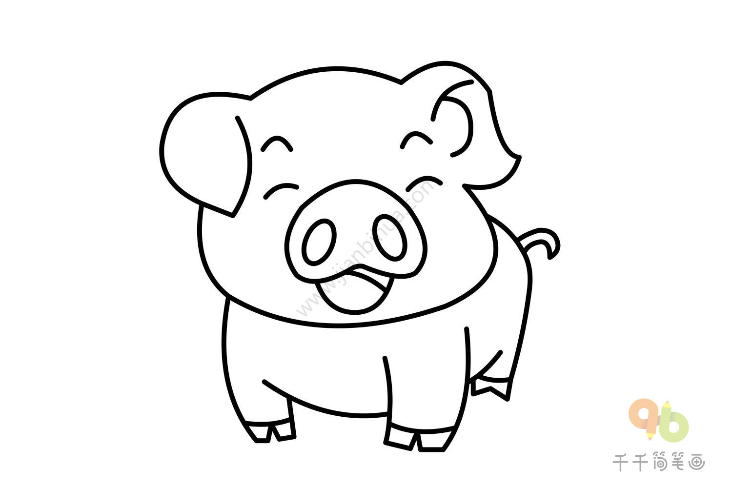 简易猪头的画法_简易可爱猪的画法_微信公众号文章