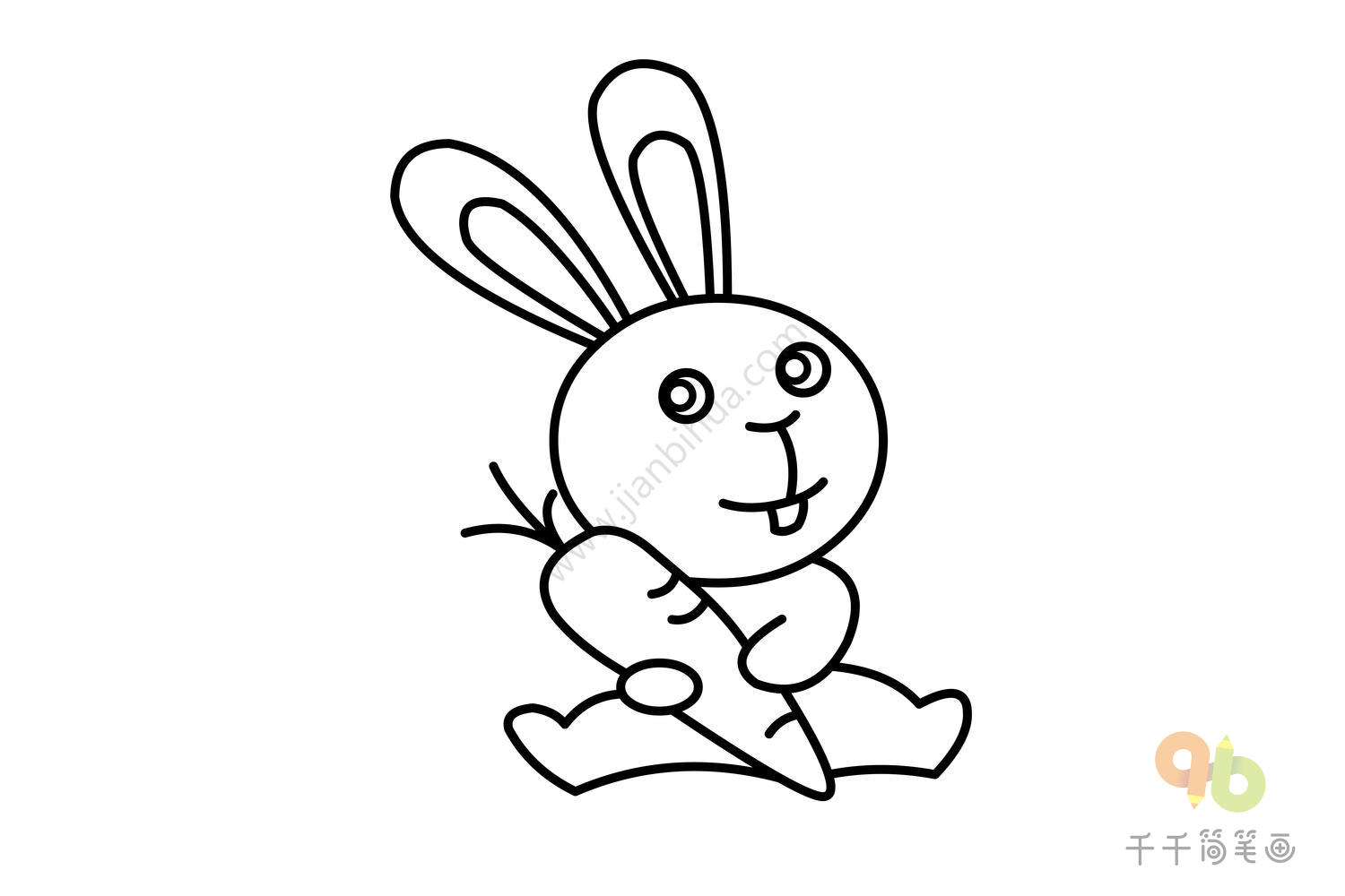儿童学画画，幼儿简笔画简单可爱的小白兔的绘画方法 - 有点网 - 好手艺