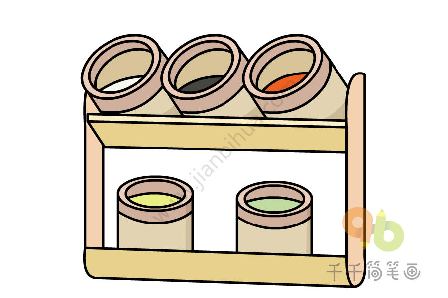 厨房的调料架简笔画怎么画