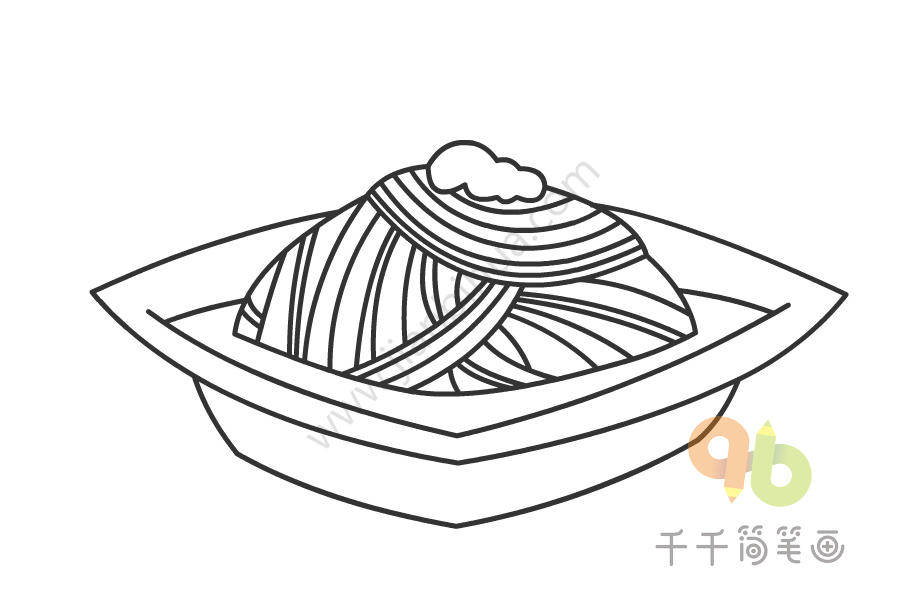 一碗清汤荞麦面简笔画图片