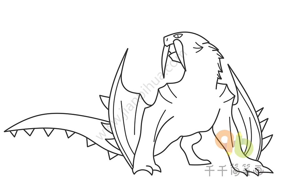 沟牙龙简笔画怎么画