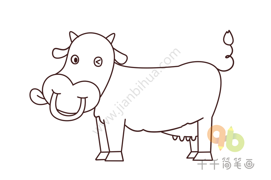 幼儿英语启蒙 边学边画奶牛英文单词