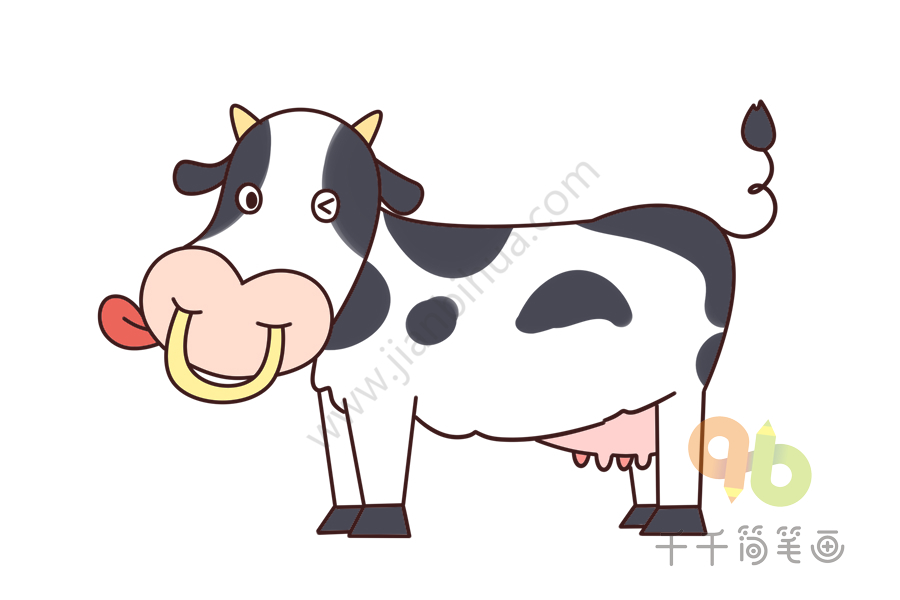 幼儿英语启蒙 边学边画奶牛英文单词
