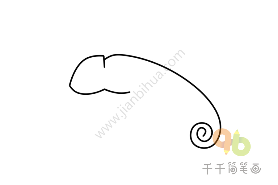 Q版变色龙简笔画怎么画