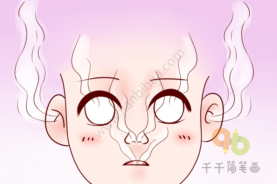 成语大全 七窍生烟简笔画