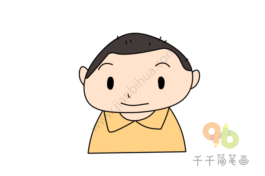 如何画男孩头像简笔画