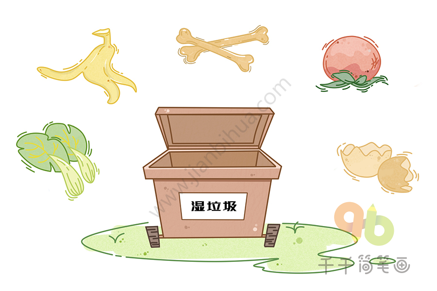 上海垃圾如何分类 垃圾分类简笔画图片