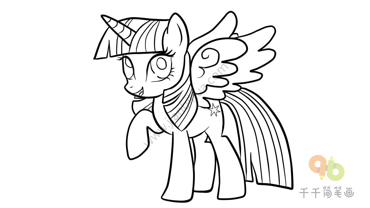 小马宝莉紫悦涂色画 亲子一起画