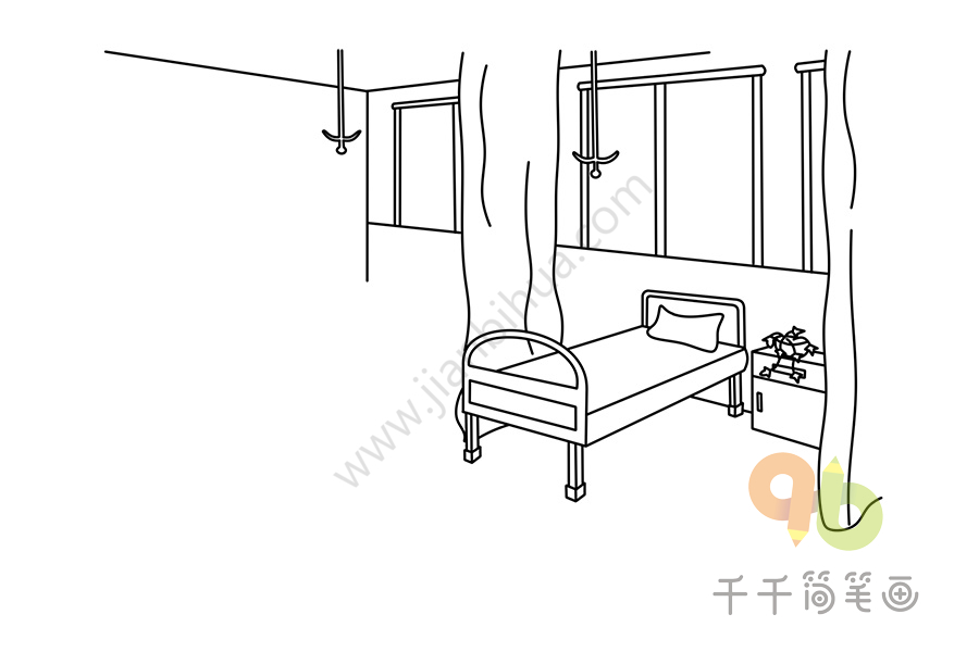 怎么画病床上搭的病人和病床_病人躺在病床上怎么画(3)