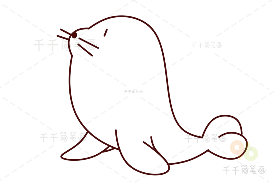 海狮简笔画 动物启蒙画