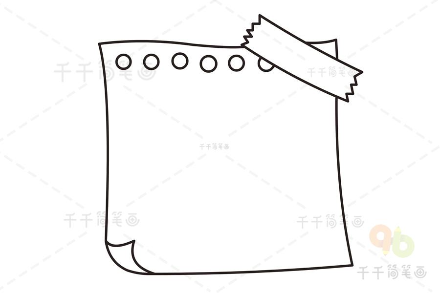 便签简笔画步骤教程_学习用品