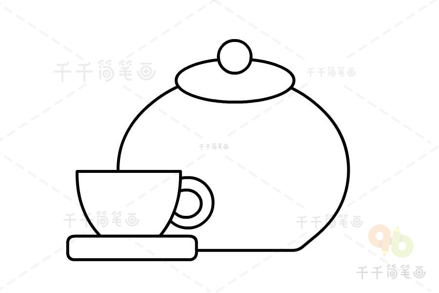 潮汕功夫茶具简笔画图片